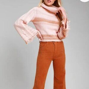 Free People Close To Me Pullover Sweater in Light Pink Small